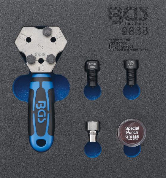 BGS Werkstattwageneinlage 1/6: Bördelgerät DIN 4,75 / 5 / 6 mm 9838